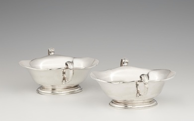 A pair of Dutch silver sauce boats