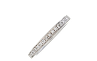 A platinum brilliant-cut diamond half eternity ring, estimat...
