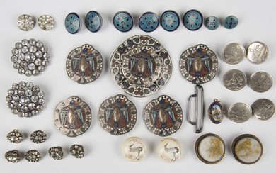 A set of six Continental buttons, each decorated with a man on horseback, including two marked to th