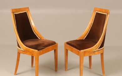 A set of two late empire chairs, 19th century.