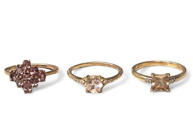 A trio of 9ct gold dress rings by Gemporia. Featuring...