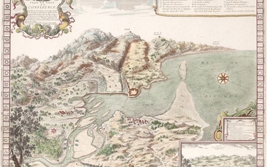 ADAM PERELLE (1640 / 1695) "Plan de l'Isle de la Conférence. Ou le Traité de...