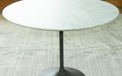 AERO MARBLE TOP TABLE ON METAL HOURGLASS STAND