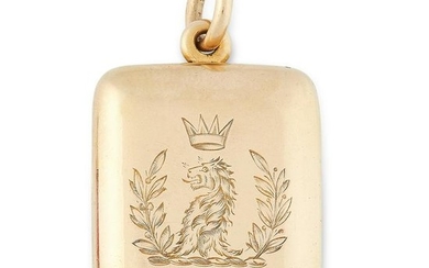 AN ANTIQUE FAMILY LOCKET PENDANT in yellow gold, the