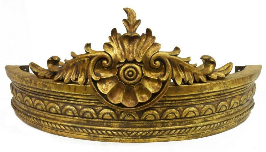 ARCHITECTURAL FRENCH STYLE GILT CARVED CROWN