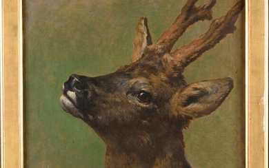 ATTRIBUTED TO ROSA BONHEUR (1822-1899) Deer head dated '1866' (bottom...
