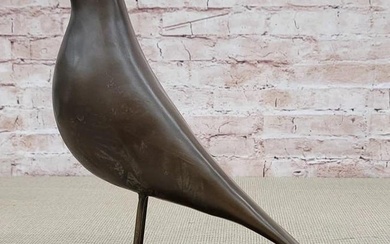 Abstract Elegance: Williams Mid-Century Bird Signed Original Bronze Sculpture - 11" x 14"