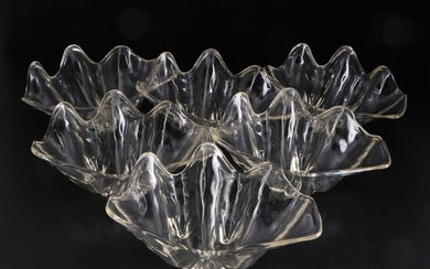 Acrylic Clam Shell Serving Bowls, Mid to Late 20th Century