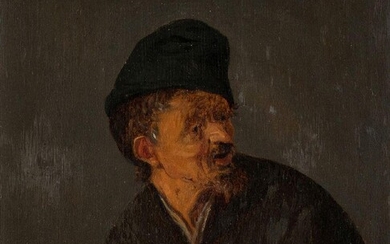Adriaen Jansz. van Ostade, Dutch 1610-1685- A Peasant man wearing a cap and holding a jug; oil on panel, bears wax seal on the reverse, 18.2 x 15.6 cm. Provenance: [Traditionally] Collection of J. Danser Nijman, Amsterdam, 1797.; [Traditionally]...