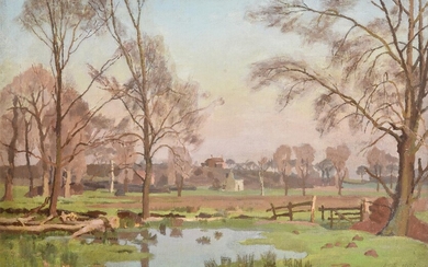 λ Adrian Paul Allinson (British 1890-1959), Water meadow landscape - LOT WITHDRAWN