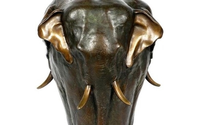 After A. Barye Bronze Elephant Vase