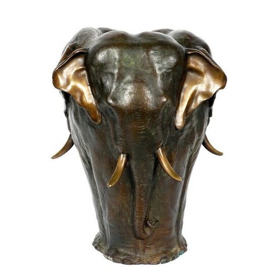 After A. Barye Bronze Elephant Vase