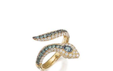 Alexandrite and Diamond 'Novelty' Ring