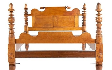American Classical Tiger Maple Bedstead