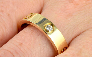 An 18ct gold diamond 'Love' ring, by Cartier.