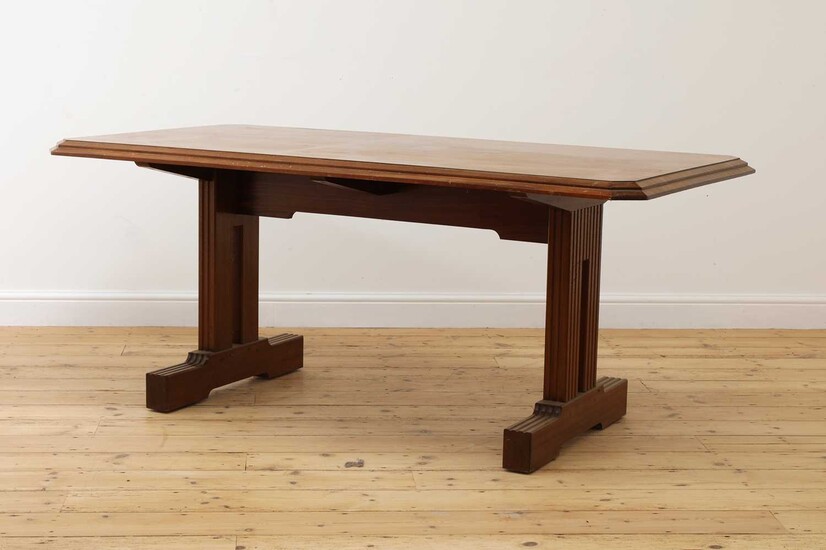 An Art Deco mahogany 'Token Works' dining table