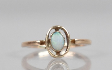 An Early 20th Century 9ct Rose Gold and Opal Ring, Central O...