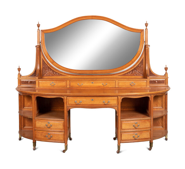 An Edwardian Satinwood Dressing Table and Mirror