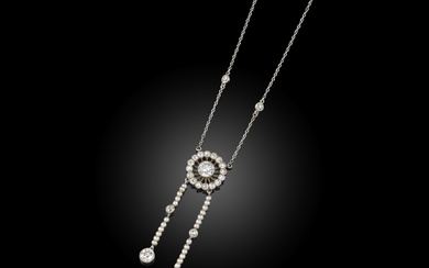 An Edwardian pearl and diamond pendant