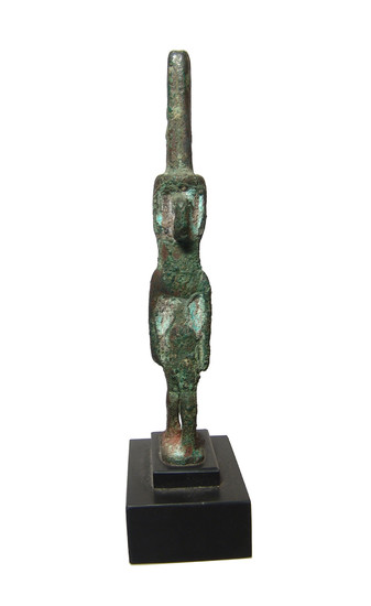 An Egyptian bronze figure of Nefertum, Late Period