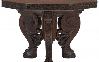 An Italian Baroque Walnut Octagonal Center Table