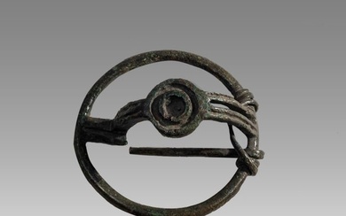 Ancient Celtic Large Bronze Fibula Brooch c.2nd century BC.