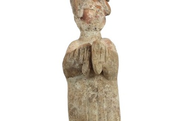 Ancient Chinese, Tang Dynasty Terracotta Painted Pottery Figure of a Court Lady- Fat Lady, Oxford TL test - 30×0×0 cm