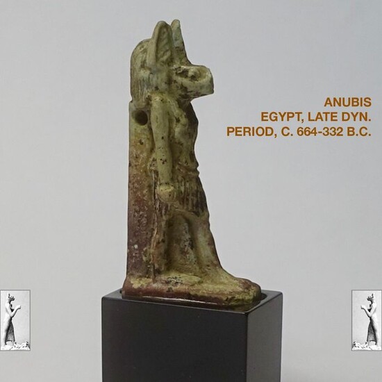 Ancient Egyptian Bronze Large Anubis Amulet - 4.6 cm