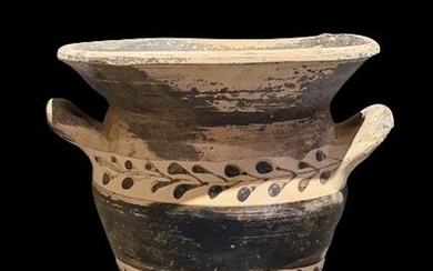 Ancient Greek Ceramic Krater - 16.5×17×15 cm