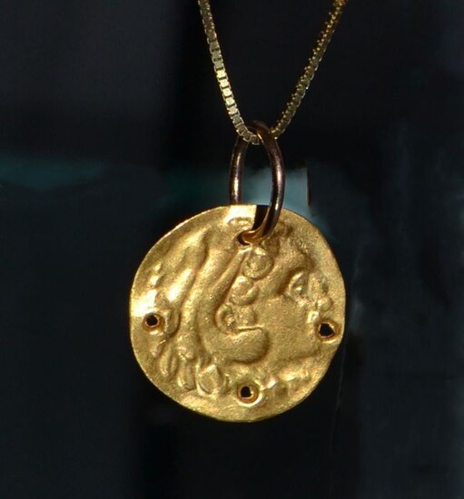 Ancient Greek Gold Alexander Applique - (1) - 1.27×1.27×1.27 cm