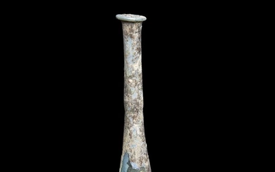 Ancient Roman Glass Unguents Bottle with Iridescence - (12.4×2.2×2.2 cm)