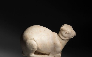 Ancient Roman Marble Rabbit fountain decoration. 1st - 2nd century AD. 22,5 cm H. Very nice!