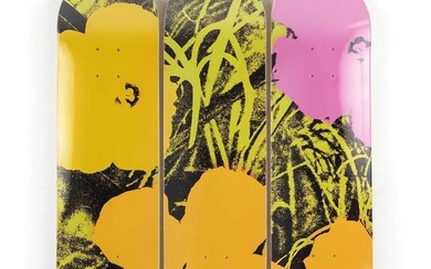 Andy Warhol (1928-1987) - " FLOWERS" skatedeck (3X) tryptich 500 edition! -> Mother's♥Day - #FORYOURMOTHER