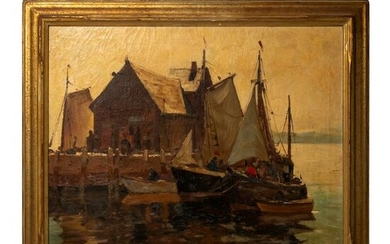 Anthony Thieme 1888-1954 Marine Landscape Painting