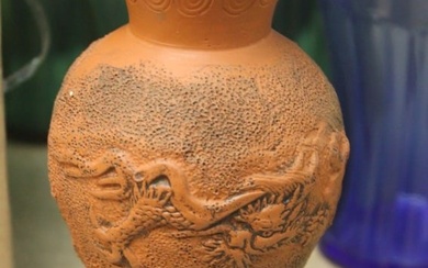 Antique Chinese Pottery Dragon Vase