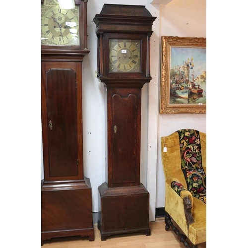 Antique George III oak longcase clock, circa 1770 and later,...