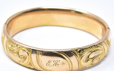 Antique Gold Filled Chased Scrollwork Bracelet