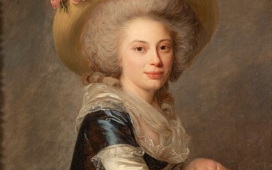 Antoine VESTIER (Avallon 1740 – Paris 1824) Portrait de Madame Hamon des Roches de Bournay...