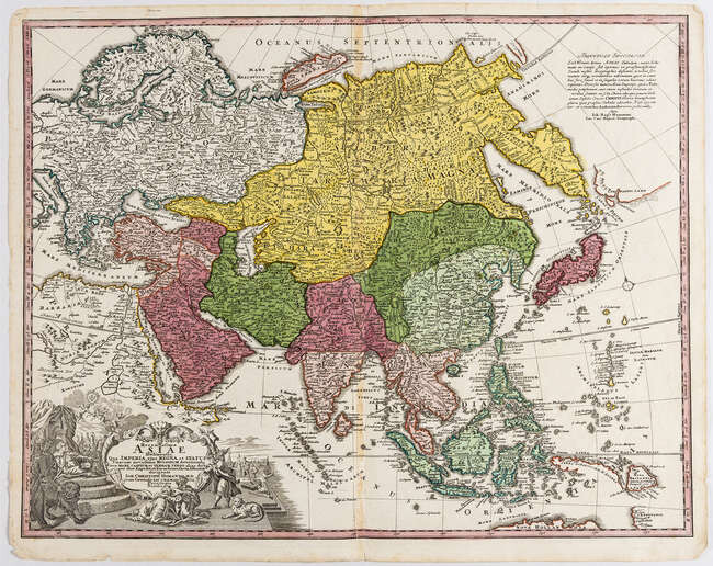 Asia.- Homann (Johann Christoph) Asiae Recentissima Delineatio, [c. 1750].