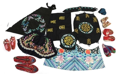 Assorted 20th Century Chinese Costume Accessories, including four pairs of...