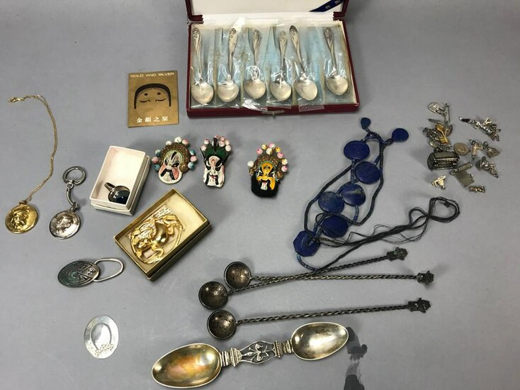 Assorted Silver Spoons and Jewelry