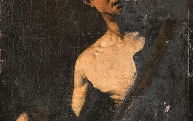 Attribué à Théodule RIBOT (Guingamp, 1839 - Paris, 1916) Portrait de jeune homme portant une...