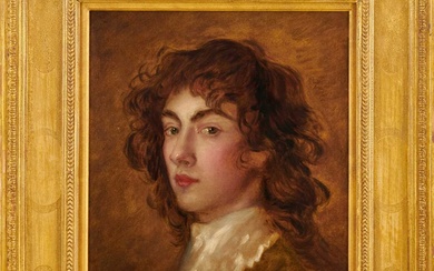 Attributed to George Richmond (1809-1896) after Thomas Gainsbourgh (1727-1788) oil on canvas - Portrait of Gainsborough Dupont (1754-1797)