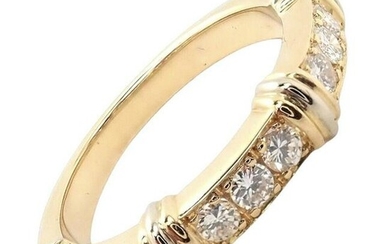 Authentic! Cartier 18k Yellow Gold Diamond Band Ring Size 48 Us 5