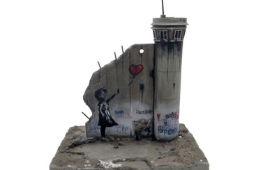 Banksy (1974) - Banksy Walled Off Hotel wall section Girl with a balloon