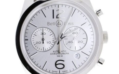 Bell & Ross - BR 126 Officer Silver Chronograph - BR126-WH-ST/SCR - Unisex - 2020