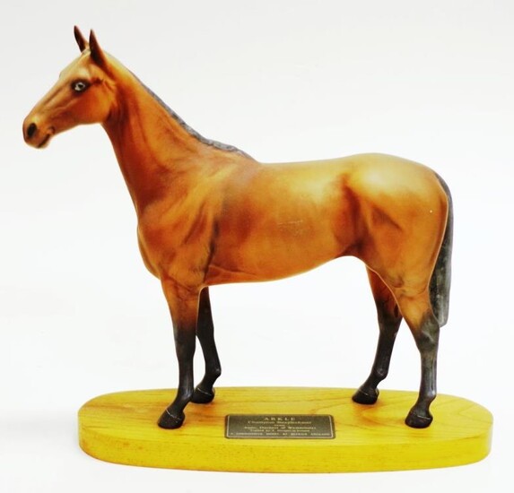 Beswick 'Connoisseur' 'Arkle' horse figure with plaque: 'Arkle, Champion...