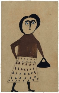 Bill Traylor (1854-1949), Mexican Woman in Spotted Skirt