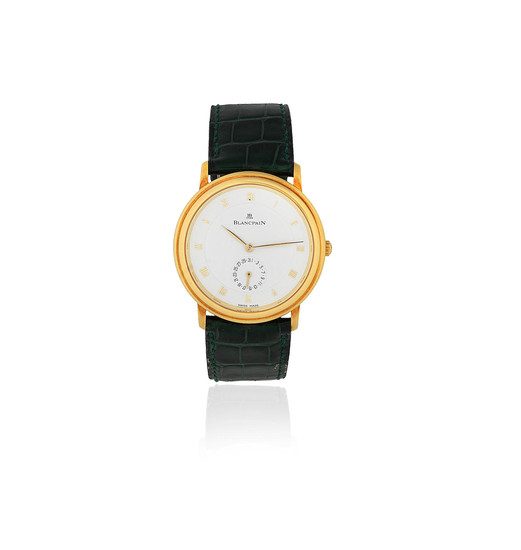 Blancpain. An 18K gold automatic calendar wristwatch