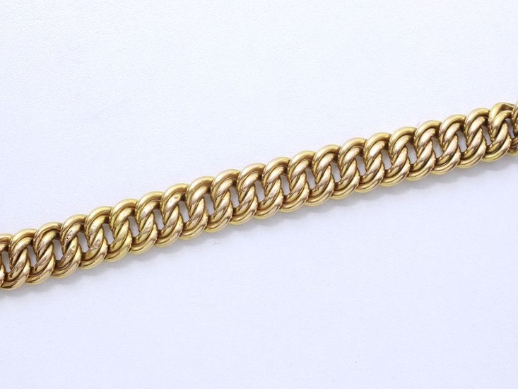 Bracelet in 750 thousandths gold, American chain link,...